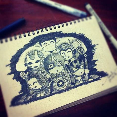 The Avengers Doodles By Kosol T Avengers Drawings Doodles Marvel Art