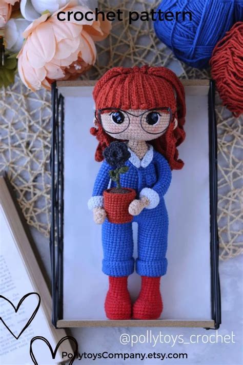 Crochet Pattern Doll In Glasses Amigurumi Doll Crochet Doll Crochet Pattern Amigurumi Doll