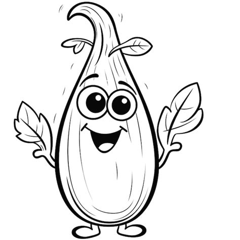 Premium Photo Animated Vegetable Coloring Page