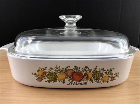 Vintage 2 5 Qt Square Casserole Dish With Lid Spice Of Life Etsy