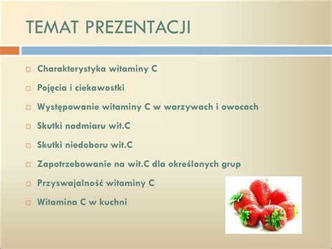 PPT Witamina C W Owocach I Warzywach PowerPoint Presentation