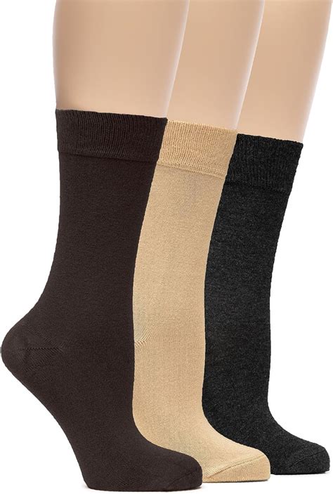 Hugh Ugoli Womens Soft Bamboo Dress Socks Thin Crew Socks For Business Trouser And Casual Non