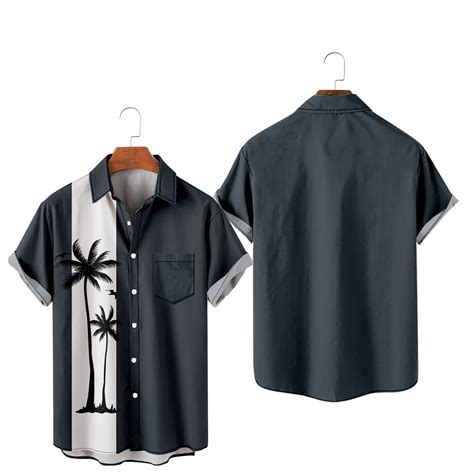 Giligiliso Mens Summer Hawaiian Style Short Sleeve Casual