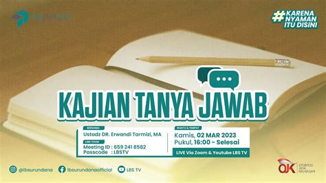 LIVE 1 TANYA JAWAB MUAMALAH MALIYAH Maret Ustadz Dr Erwandi