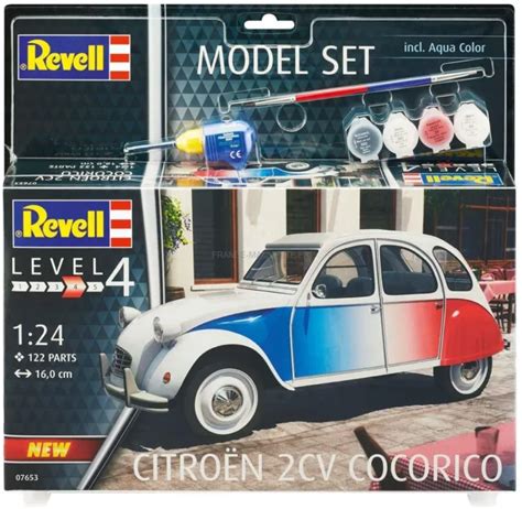 REVELL 67653 CITROEN 2 CV Cocorico Model Set CAR SCALE 1 24 NEW EUR