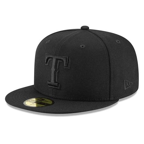 Texas Rangers Black on Black Basic New Era 59FIFTY Fitted Hat