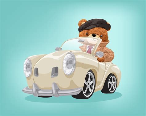 Illustration De Dessin Anim De Vecteur Ours En Peluche En Costume