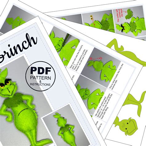 Patr N Pdf Para Grinch Navide O De Fieltro Patr N De Juguetes De