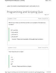 Module Quiz Programming And Scripting Quiz Acrobatiq Page Of