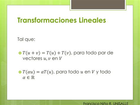 Transformaciones Lineales PPT