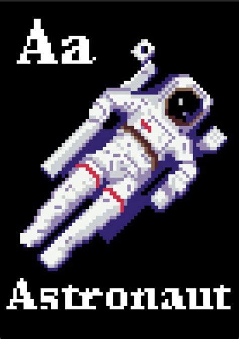 A is for Astronaut Space Alphabet Cross Stitch Pattern - Etsy