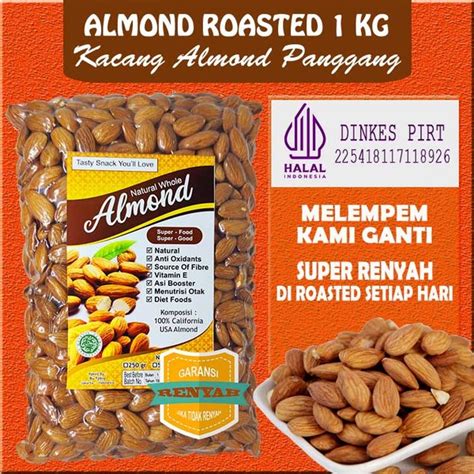 Jual Kacang Almond Panggang Kupas Natural Kg Premium Blue Diamond Usa