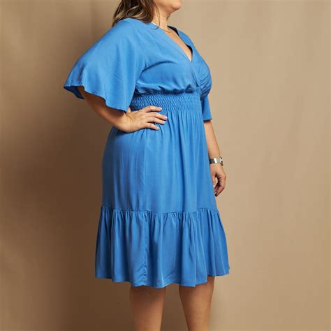 Vestido Plus Size Curto Heloisa Azulmoda Plus Size