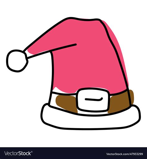 Cap hat flat christmas Royalty Free Vector Image