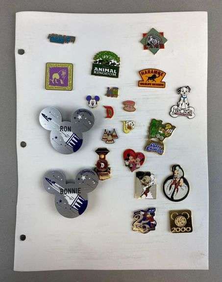 Group Of 21 Disney Enamel Pins Matthew Bullock Auctioneers