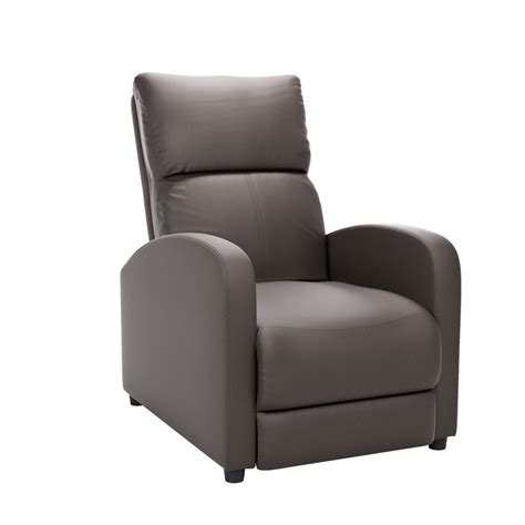 Corliving Moor Brownish Grey Bonded Leather Recliner The Home Depot Canada