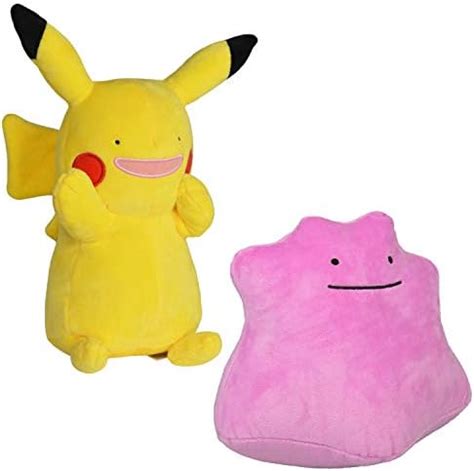 Pokémon Ditto and Ditto Pikachu Plush Stuffed Animal Toy, Set of 2 - 8 ...