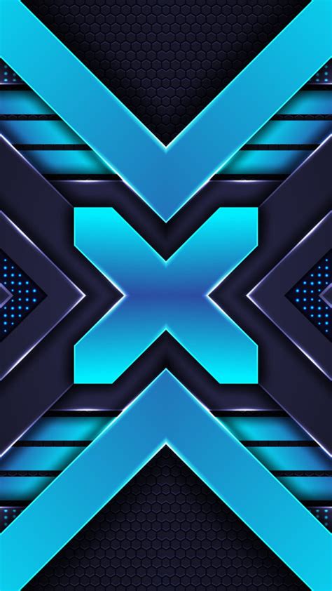 Blue Black Amoled Neon Digital New Material Shapes Texture Design