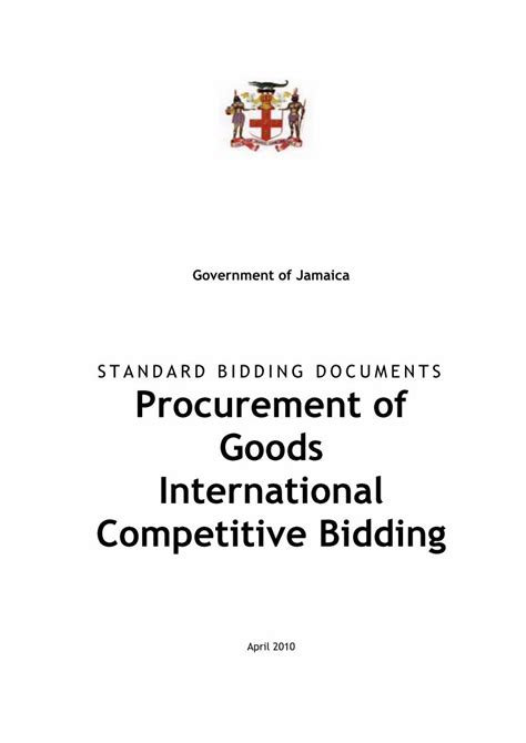 Pdf Standard Bidding Documents Procurement Of Goods Sbd For