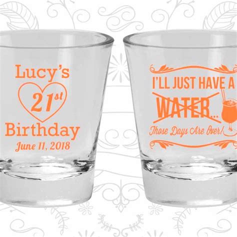 21st Birthday Custom Shot Glasses Etsy