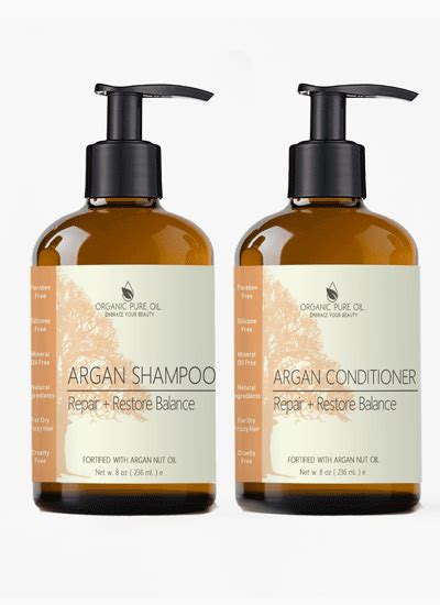 Argan Oil Shampoo And Conditioner Repair Restore Organic Pure Oil