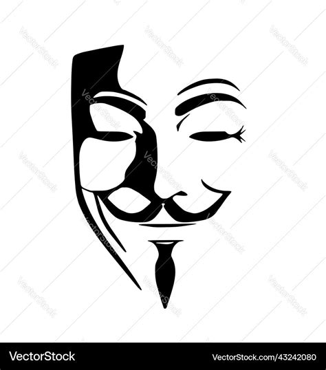 Classic Guy Fawkes Anonymous Mask Royalty Free Vector Image