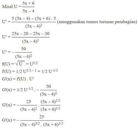 Contoh Soal Turunan Aturan Rantai Dan Pembahasan