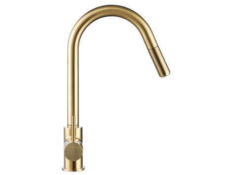 Mizu Drift Mk Gooseneck Pull Out Sink Mixer Brushed Gold Star From