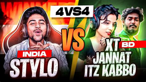 Thx🇮🇳 Vs Nr Xt Ng Bd🇧🇩 👽stylo Vs Itz Kabbo😨4v4 Greatest Battle🤯