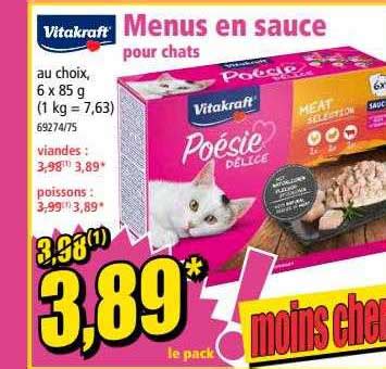 Promo Menus En Sauce Pour Chats Vitakraft Chez Norma Icatalogue Fr