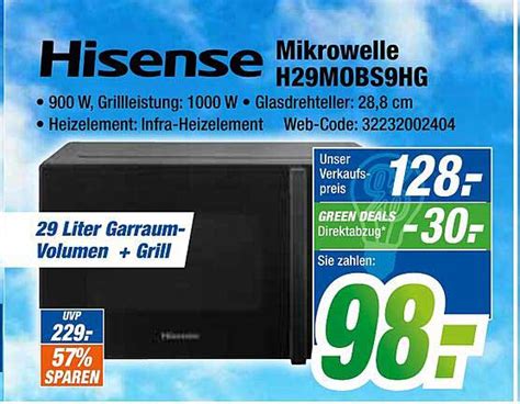 Hisense Mikrowelle H26mobs9hg Angebot Bei HEM Expert 1Prospekte De