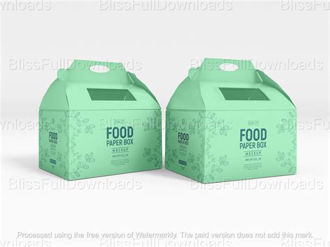 Food Box Mockup, Food Packaging, Food Mockup PSD, Paper Box Mockup, Food Logo Mockup, Instant ...