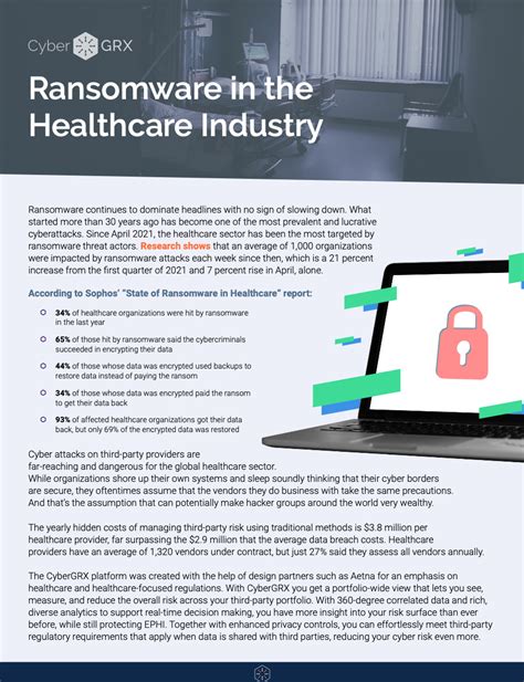 Ransomware In The Healthcare Industry Cybergrx