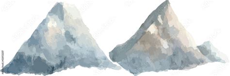 Vector of Mountain inspired from Mount Everest, watercolor traditional ...