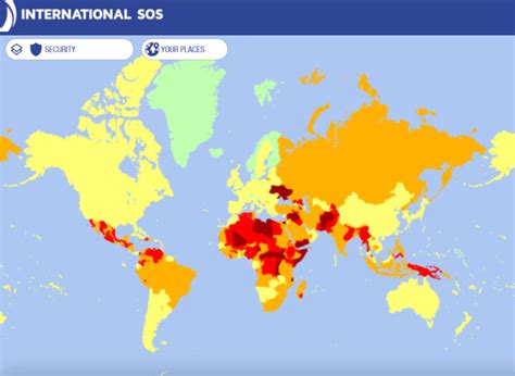 International SOS réactualise sa carte des risques pour 2023