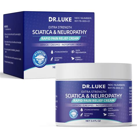 Dr. Luke Organic Sciatica Pain Relief Cream - Maximum Strength for ...