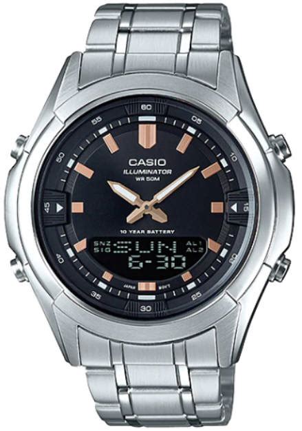 Men S Casio Digital Analog World Time 30 Telememo Watch AMW840D 1AV AMW