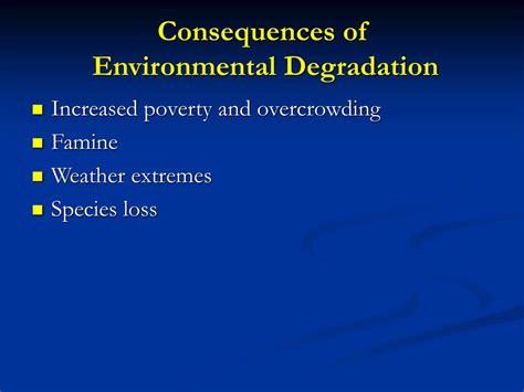 Ppt Health Consequences Of Environmental Degradation And Social