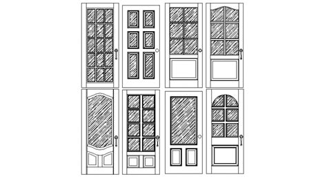 Door Blocks Drawings 2d View Elevation Design Autocad File Cadbull