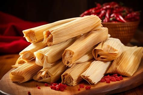 Premium Photo | Tamales rojos de pollo red chicken tamales