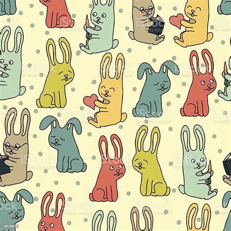 Cartoon Rabbits Pattern Stock Illustration Download Image Now