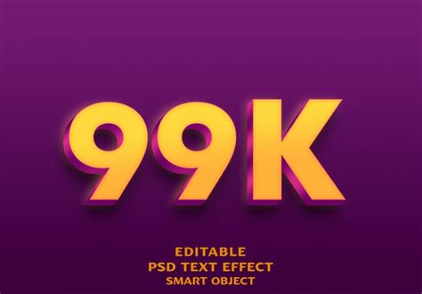 Premium Psd 99k 3d Text Effect Design