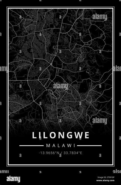 Street map art of Lilongwe city in Malawi - Africa Stock Photo - Alamy