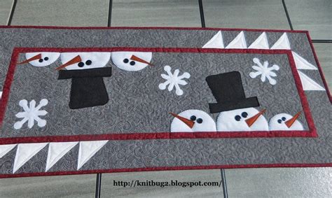 Digital Snowman Table Runner Pattern Pdf Snowman Pattern The Etsy