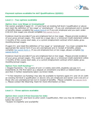 Fillable Online AAT Level 2 Certificate In Accounting Courses Fax