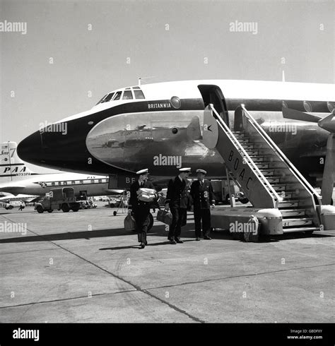 1950s London Airport Picture Shows The Front Of A Boac Aircraft