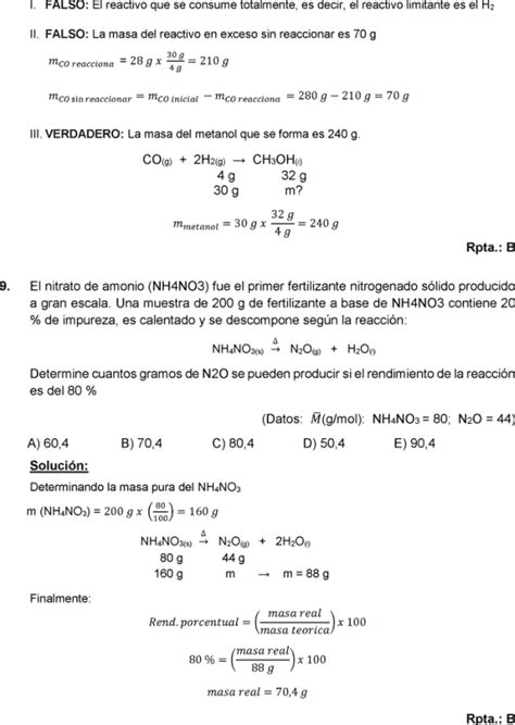 Problemas De Estequiometria Resueltos