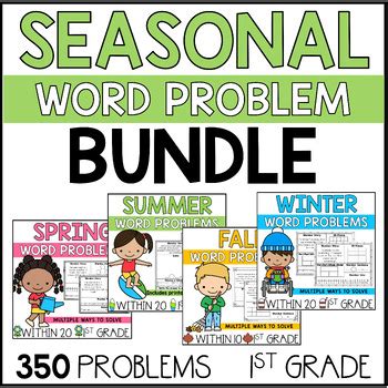 St Grade Seasonal Addition And Subtraction Word Problems For The Year