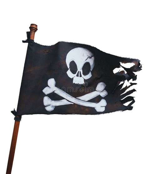 Pirate Flag on a White Background Stock Image - Image of cross, emblem ...