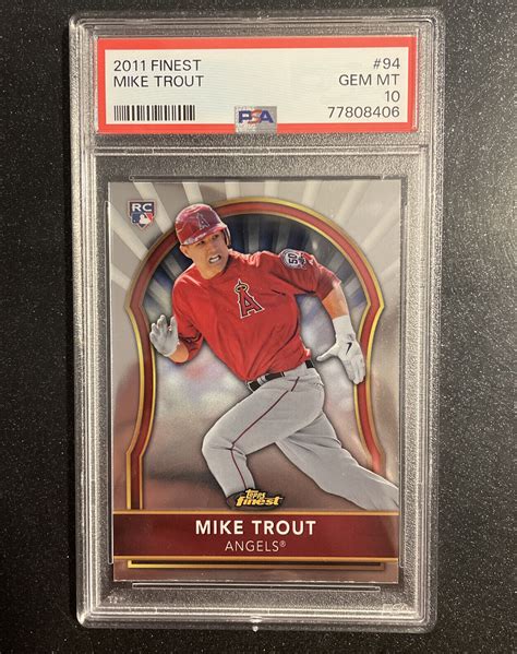 Topps Finest Mike Trout Rc Rookie Psa Ebay